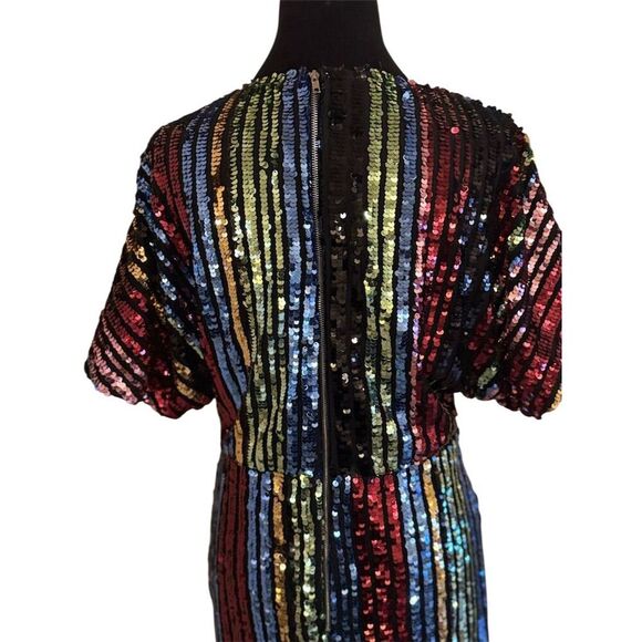BaeVely Women's Multicolor Sequin Mini Dress V-Neck Party Size M - Picture 5 of 7